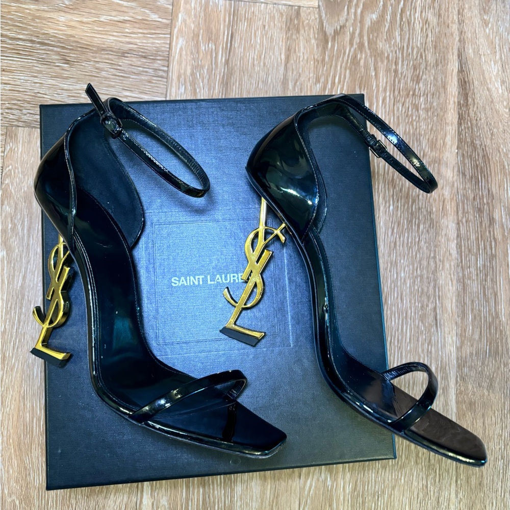 YSL Logo Heel Sandals Size 41.5